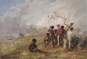 Thomas Baines Thomas Baines with Aborigines near the mouth of the Victoria River, N.T. Sweden oil painting artist